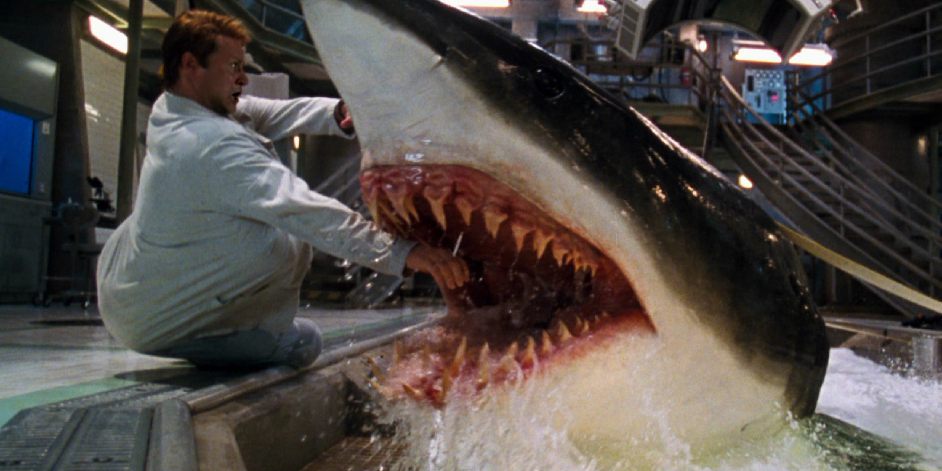 Ужасы про акул новинки. Глубокое синее море 1999. Акула мако глубокое синее море.